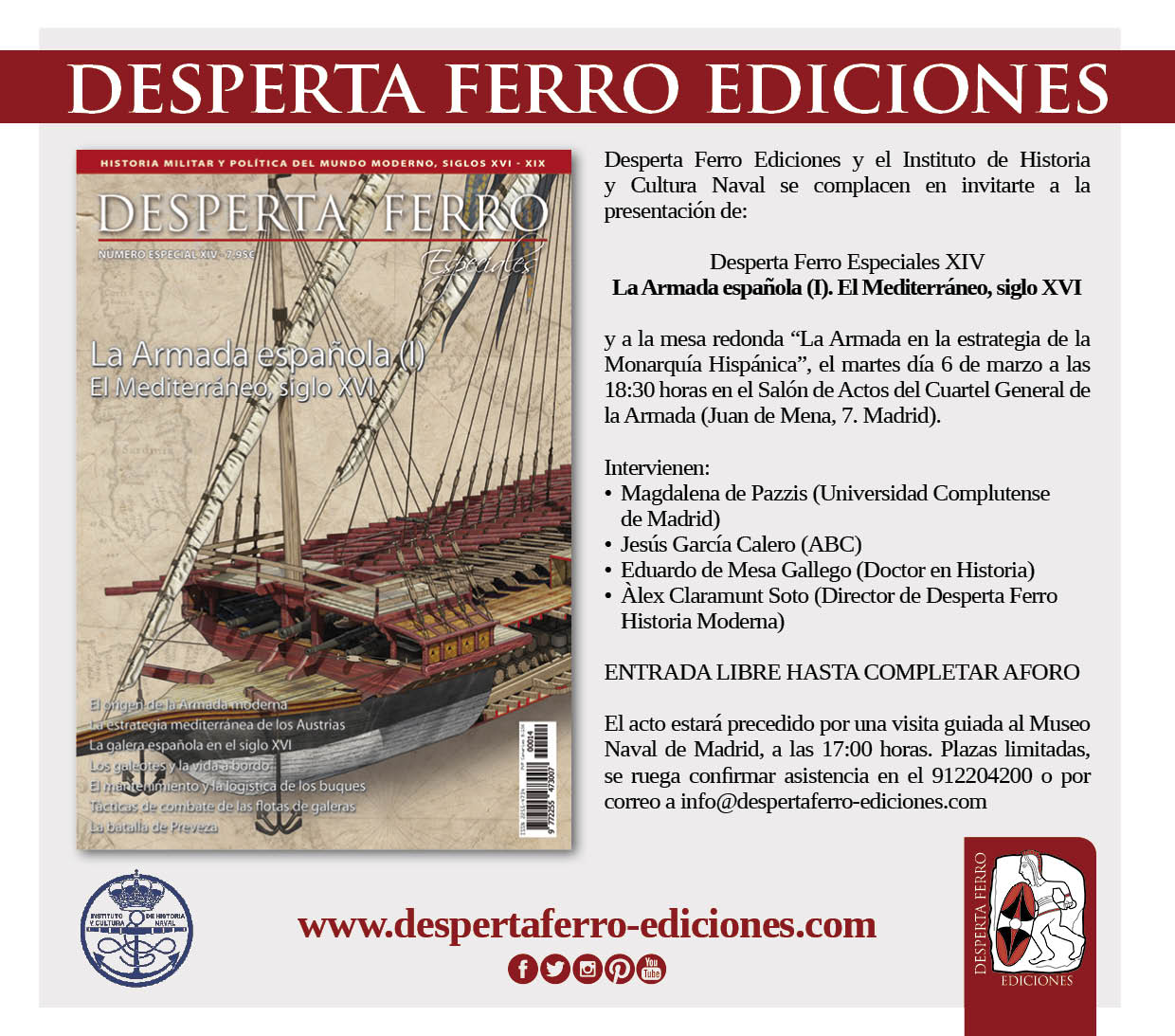Presentación de La Armada española en el Mediterráneo, siglo XVI