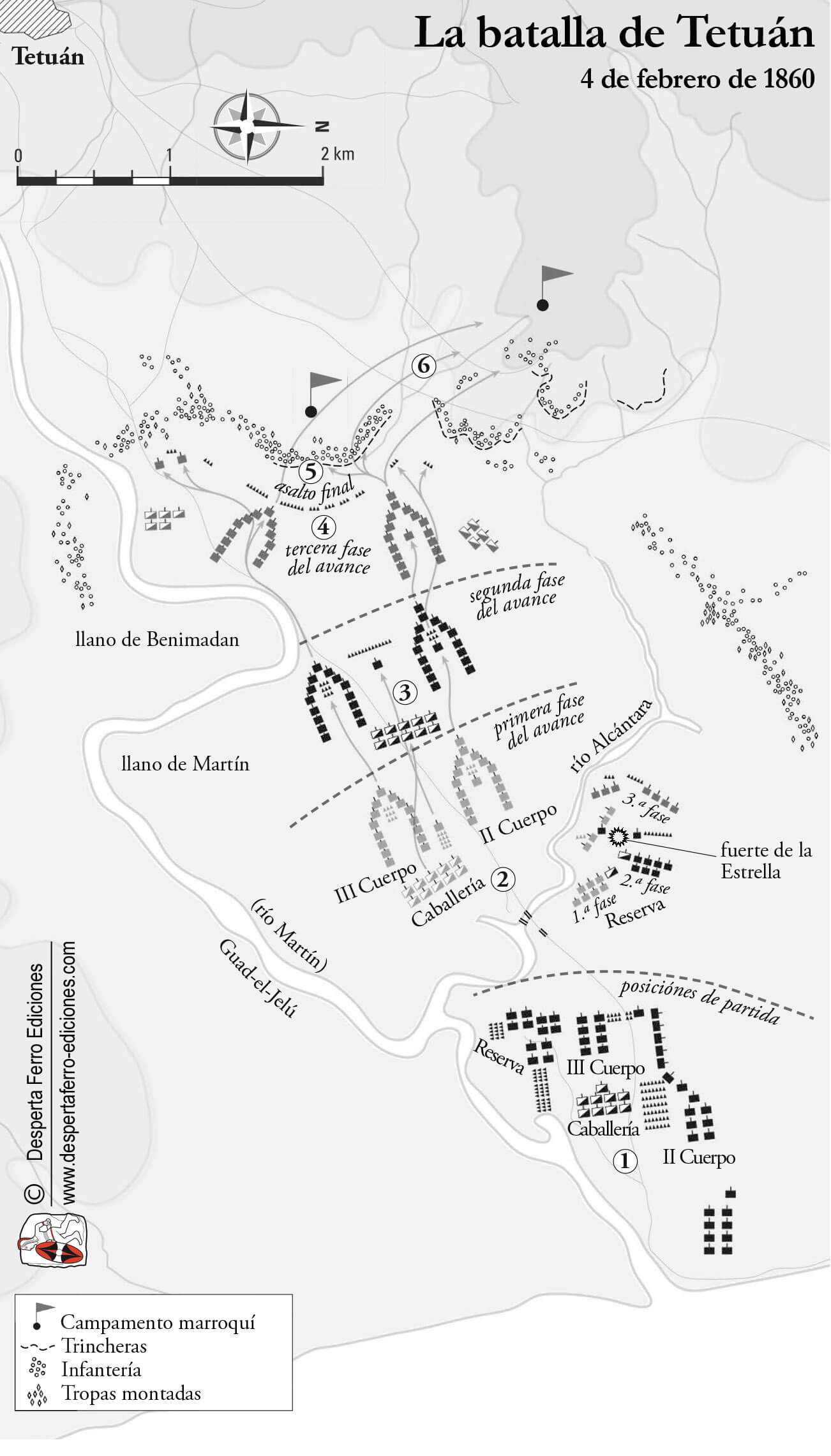 mapa batalla de Tetuán Guerra de África