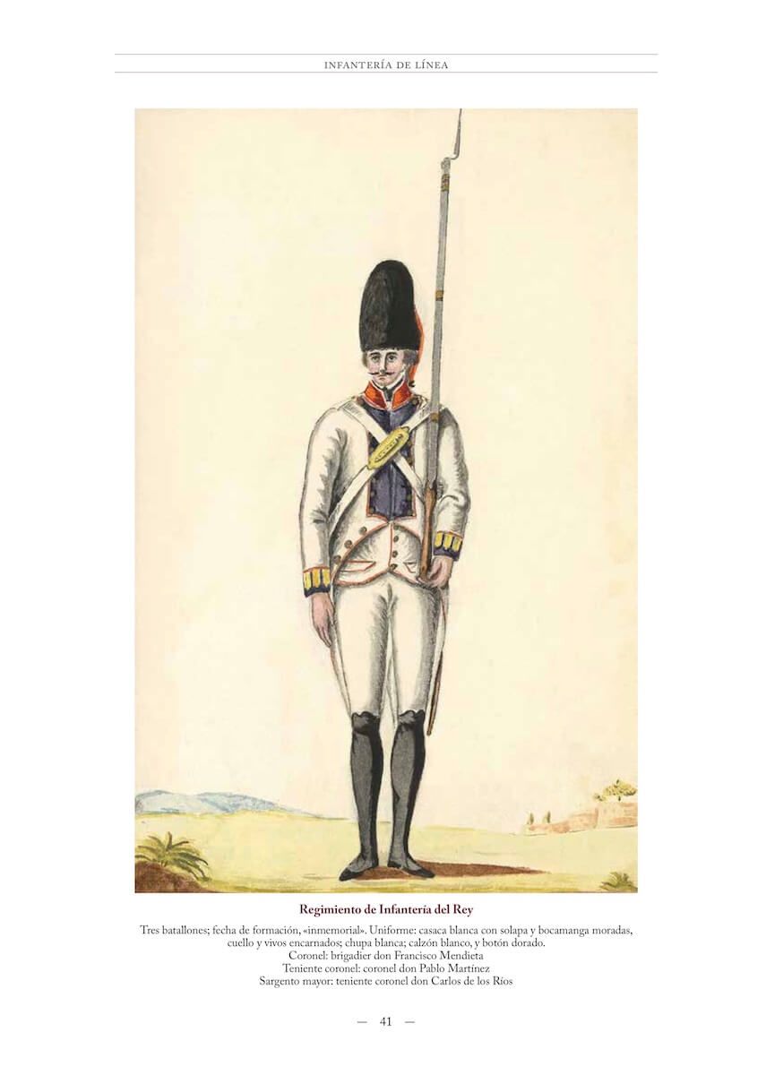 Infantería de línea española 1800 uniforme