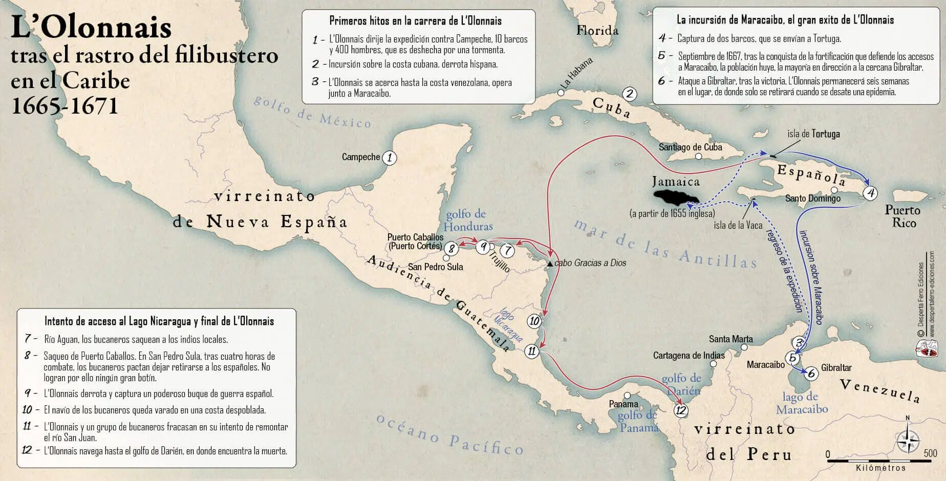 Mapa Piratas Caribe L’Olonnais