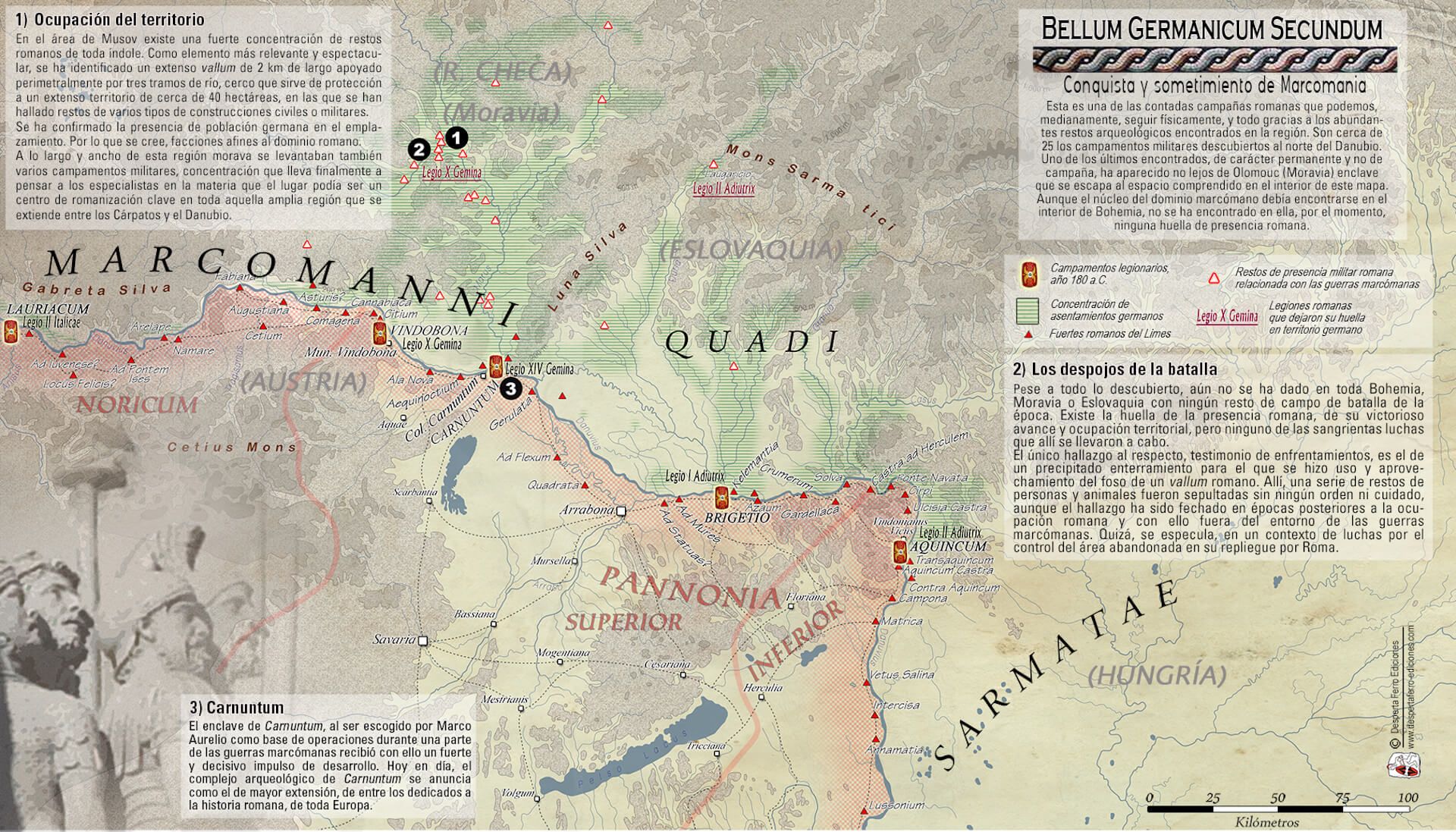 Mapa guerras danubianas de Marco Aurelio