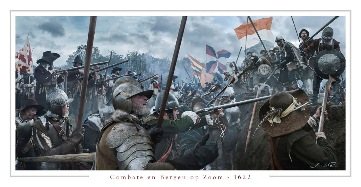 Combate en Bergen op Zoom. Lámina de Jordi Bru