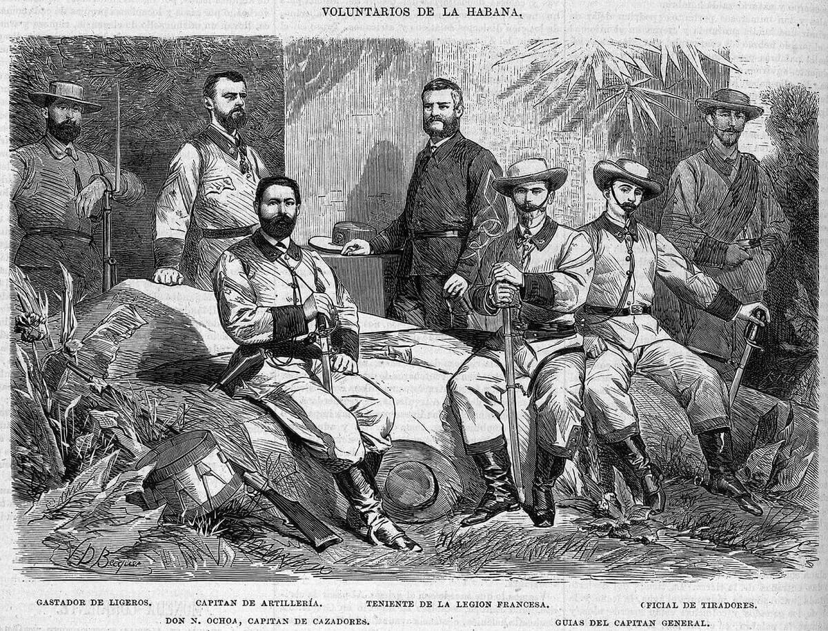 Voluntarios españoles, gorrion, guerra de Cuba 1870