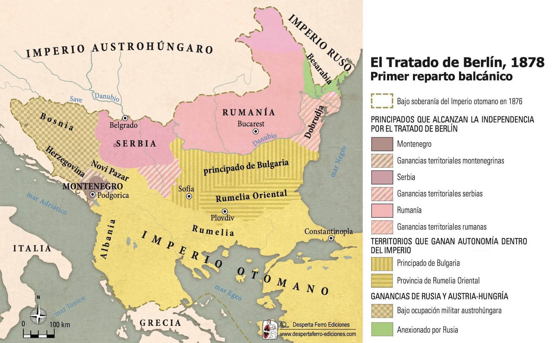 mapa tratado de berlín 1878 balcanes crisis de bornia