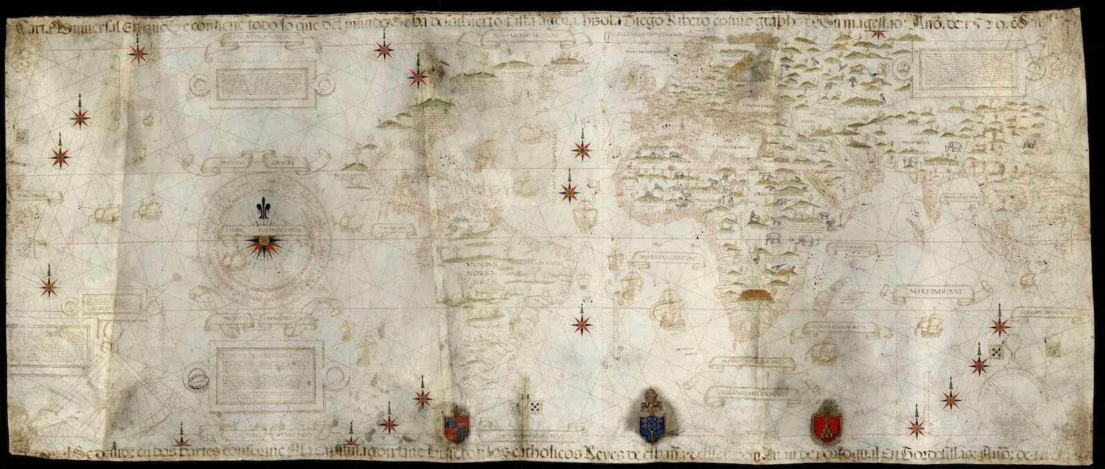 Mapa Diego Ribero 1529 primera circunnavegación