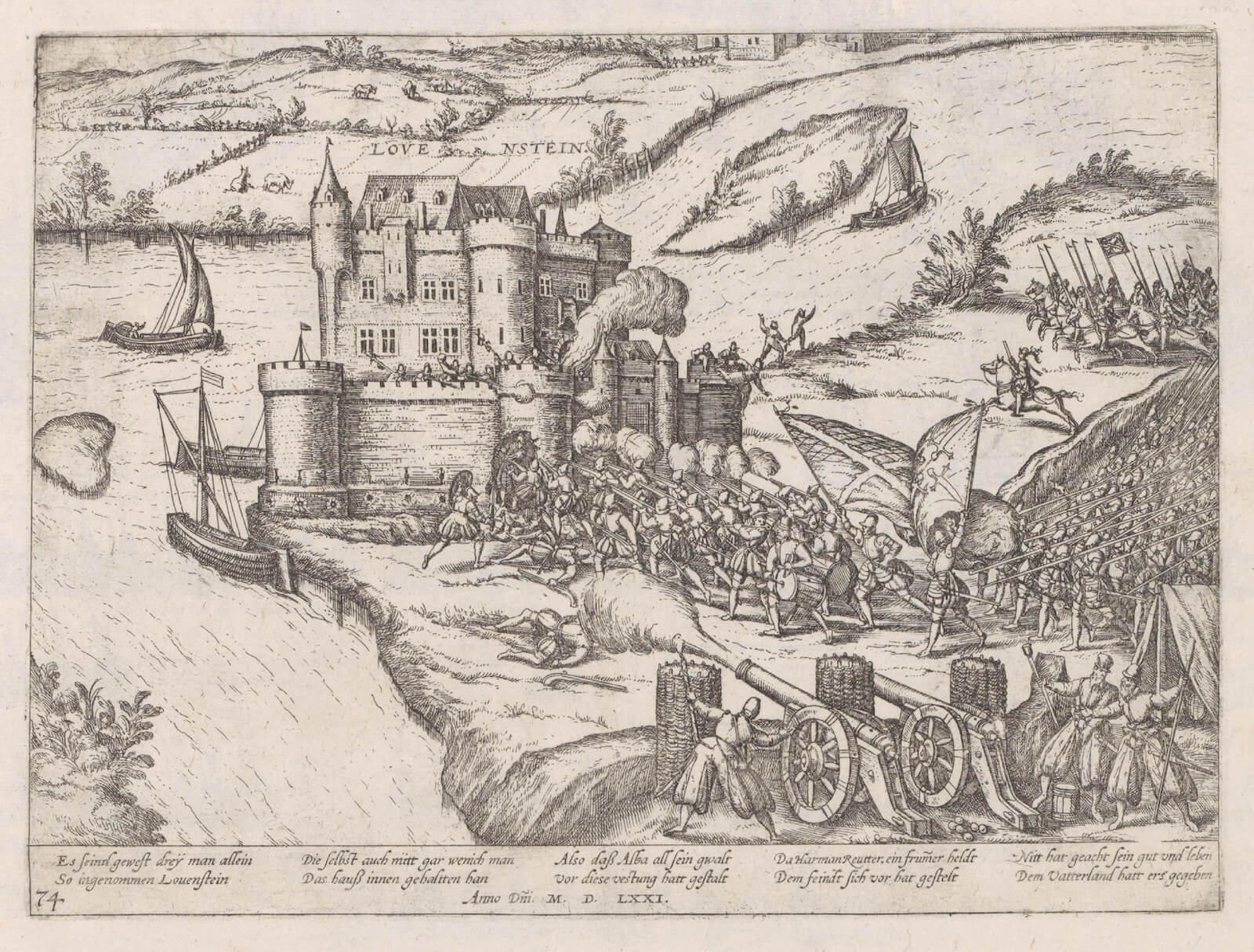 asedio del castillo de Loevestein en 1570 guerra de flandes